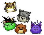 accessory anthro black_mane black_nose brown_body brown_fur chibi countershade_face countershade_snout countershading fur green_body green_skin grey_body grey_fur grey_hair group hair headband male mane monotone_body monotone_fur monotone_skin multicolored_body multicolored_fur pink_nose purple_body purple_fur red_headband simple_background snout tan_body tan_fur two_tone_body two_tone_fur white_background yellow_body yellow_fur kotobuki529 asian_mythology east_asian_mythology morenatsu mythology juuichi_mikazuki kouya_(morenatsu) shin_(morenatsu) tatsuki_(morenatsu) torahiko_(morenatsu) bear black_bear canid canine canis domestic_cat domestic_dog dragon eastern_dragon felid feline felis husky mammal moon_bear mythological_creature mythological_scalie nordic_sled_dog pantherine scalie spitz tiger ursine 2015 colored