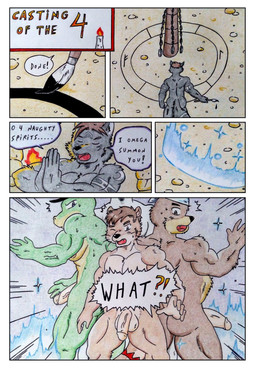 anthro balls barazoku biceps black_body black_fur black_nose blue_eyes bodily_fluids brown_body brown_eyes brown_fur brown_hair brush butt chain comic_panel dialogue dungeon eyes_closed fur genitals green_body hair humanoid_genitalia humanoid_penis magic magic_circle male manly markings maypole multicolored_body multicolored_fur musclegut muscular muscular_anthro muscular_male nipples nude nude_anthro nude_male overweight painting_(object) pecs penis ritual runes scales speech_bubble summoning summoning_circle surprised sweat sweatdrop tail tail_markings text thick_penis torch white_body white_fur dashthefox albino_(seaborn) kai_(dash_fox) marteau nikel bear canid canine canis felid lion lizard mammal mustelid otter pantherine reptile scalie wolf absurd_res comic english_text hi_res traditional_media_(artwork)