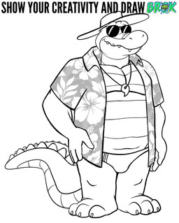 3_toes 4_fingers aloha_shirt anthro barefoot black_text bulge clothed clothing eyewear feet fingers hat headgear headwear humanoid_hands jewelry male musclegut muscular necklace open_clothing open_shirt open_topwear pattern_clothing pattern_shirt pattern_topwear shirt simple_background smile solo speedo sunglasses swimwear teeth_showing text toes topwear white_background adriano_berjillos brok_the_investigator cowcat_games brok_(brok_the_investigator) alligator alligatorid crocodilian reptile scalie 2024 english_text hi_res