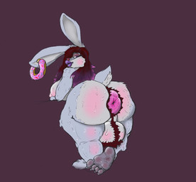 anal_hair anthro anus ball_beard balls big_anus big_butt bodily_fluids body_hair butt feet genitals gynomorph hairy_balls huge_anus hyper hyper_anus intersex lips presenting presenting_anus pubes puffy_anus solo standing sweat sweaty_body thick_lips thick_thighs wide_hips khazzyispine bb_(khazzyispine) humanoid lagomorph mammal hi_res