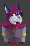 anthro blue_ears clothing female fur grey_background grey_body grey_fur purple_eyes simple_background solo spike_the_furry brawlhalla asuri_(brawlhalla) felid feline lynx mammal hi_res