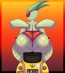 anthro big_butt butt clothed clothing female fishnet_clothing huge_butt looking_at_viewer looking_back motor_scooter motor_vehicle simple_background sticker wings hexami nintendo pokemon flygon generation_3_pokemon pokemon_(species) absurd_res hi_res