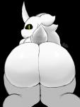 ambiguous_gender anthro big_butt black_background butt hair horn huge_butt looking_back nude pupils rear_view simple_background slit_pupils solo thick_thighs white_body white_hair white_skin wide_hips yellow_eyes arthurclaws null_(sssonic2) alien 2019 absurd_res digital_media_(artwork) hi_res signature