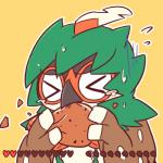 >_< beak bodily_fluids eating eyes_closed food gameplay_mechanics gui heart_meter hunger_bar solo starving sweat tears wounded block_(artist) microsoft minecraft mojang nintendo pokemon xbox_game_studios decidueye generation_7_pokemon pokemon_(species) 1:1 2019