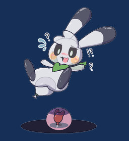 ambiguous_gender balloon blush blush_stickers bodily_fluids flying_sweatdrops implied_transformation inflatable scarf simple_background solo sweat sweatdrop tf_into_fictional_character transformation transparent_background oagoner jumping_rabbit tsukitate animate_inanimate living_balloon living_inflatable aliasing alpha_channel alternate_version_at_source digital_media_(artwork)