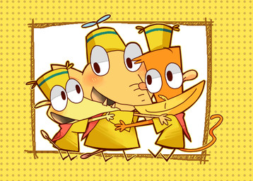 anthro blush clothing group group_hug hat headgear headwear horn hug hugging_another male proboscis_(anatomy) smile tail trunk_(anatomy) haku_le shiro_suzu camp_lazlo cartoon_network clam_(camp_lazlo) lazlo_(camp_lazlo) raj_(camp_lazlo) atelid elephant elephantid haplorhine mammal monkey new_world_monkey primate proboscidean rhinoceros southern_white_rhinoceros spider_monkey white_rhinoceros