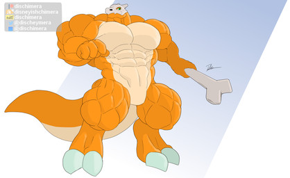 abs anthro biceps big_muscles big_pecs big_tail bone bone_mask deltoids digitigrade huge_muscles looking_at_viewer male mask muscular muscular_anthro muscular_arms muscular_legs muscular_male muscular_thighs pecs quads skull skull_mask solo tail thick_arms thick_neck thick_tail thick_thighs trapezius triceps conditional_dnp dischimera nintendo pokemon cubone generation_1_pokemon pokemon_(species) reptile scalie hi_res