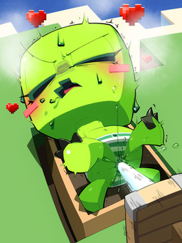 blush bodily_fluids bottomwear clothed clothing end_rod female feral fucking_machine genital_fluids green_body green_nipples heart_symbol improvised_dildo improvised_sex_toy lying machine navel nipples object_in_pussy on_back outside panties pattern_bottomwear pattern_clothing pattern_panties pattern_underwear penetration penetration_through_clothing piston solo spread_legs spreading striped_bottomwear striped_clothing striped_panties striped_underwear stripes underwear vaginal vaginal_fluids vaginal_fluids_through_clothing vaginal_penetration wet wet_clothing doejigogi microsoft minecraft minecraft_sheep_fucker mojang xbox_game_studios creeper_(minecraft) 3:4 hi_res