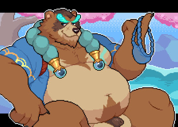 anthro asian_clothing balls barazoku belly big_balls big_balls_small_penis big_belly blue_clothing blue_eyes blue_fundoshi blue_underwear body_hair bottomless bottomless_male brown_body brown_fur buried_penis cherry_blossom cherry_blossom_tree cherry_tree chest_hair clothed clothing disproportionate_genitalia east_asian_clothing flaccid flower foreskin fruit_tree fundoshi fur genitals hair happy_trail holding_clothing holding_object holding_underwear hot_spring japanese_clothing male moobs open_clothing open_robe penis plant prunus_(flower) pseudo_eyebrows reclining robe sitting small_penis smile smirk solo teasing teasing_viewer tree underwear undressing unretracted_foreskin water beardreigon league_of_legends riot_games tencent spirit_blossom_springs_volibear volibear bear mammal 2025 digital_media_(artwork) hi_res letterbox pixel_(artwork)