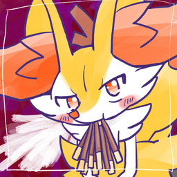 ambiguous_anthro ambiguous_gender anthro biped blush blush_stickers digitigrade dipstick_tail food_in_mouth leaning leaning_forward looking_at_viewer looking_up looking_up_at_viewer markings no_pupils object_in_tail pocky_in_mouth puffed_cheeks simple_background snout solo stick stick_in_tail tail tail_markings annyui0611 nintendo pocky_and_pretz_day pokemon braixen canid generation_6_pokemon mammal pokemon_(species) 1:1 2024 digital_drawing_(artwork) digital_media_(artwork) half-length_portrait hi_res japanese_description portrait translated_description