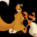 anthro duo facesitting female male male/female sitting_on_another psycoticsnake nintendo pokemon emarcanine lila_fox arcanine canid canine fox generation_1_pokemon mammal pokemon_(species) 1:1 alpha_channel