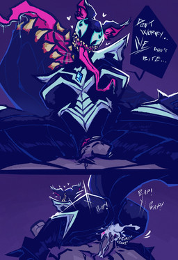 animal_ears animal_tail big_breasts big_butt big_tail black_body bodily_fluids breasts butt cum cum_in_vagina cum_inside dialogue duo ejaculation empty_eyes female female_on_top first_person_view genital_fluids genitals long_tongue male male/female markings on_top penetration penis purple_background rear_view sex sharp_teeth simple_background speech_bubble tail tail_mouth teeth text thick_thighs tongue tongue_out unusual_anatomy unusual_tail vaginal vaginal_penetration vulva white_eyes white_markings wide_hips mrguardianeye marvel marvel_rivals squirrel_girl_(marvel) animal_humanoid humanoid mammal mammal_humanoid rodent rodent_humanoid sciurid sciurid_humanoid symbiote tree_squirrel_humanoid english_text hi_res