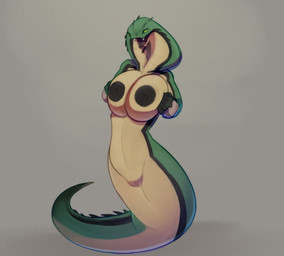 anthro apode areola big_breasts black_areola black_nipples breasts countershade_accent fangs female genitals green_body legless navel nipples non-mammal_breasts non-mammal_navel non-mammal_nipples nude open_mouth serpentine simple_background smile solo tail teeth traknoch deadlock_(game) valve valve_corporation vyper_(deadlock) draconcopode naga reptile scalie snake 2025 digital_media_(artwork) hi_res