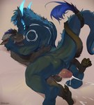 anthro balls beard big_balls big_penis blue_hair blue_horn bodily_fluids butt cum cumshot curved_horn darkgem dragon drion duo ejaculation entwined_tails erection eye_contact facial_hair fredrik from_front_position fur furred_dragon furred_scalie genital_fluids genitals grey_body grey_scales hair hi_res horn hot_dogging huge_penis larger_on_top looking_at_another lying male male/male missionary_position muscular muscular_anthro muscular_male mythological_creature mythological_scalie mythology nude on_back on_top penis power_bottom scales scalie sex tail tail_coil tail_tuft tuft