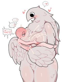 anthro beak being_held big_breasts blush blushing_profusely bodily_fluids breast_play breastfeeding breastfeeding_during_sex breasts cum cum_between_breasts cum_on_breasts cumshot duo ejaculation feathered_wings feathers female fingers genital_fluids half-closed_eyes hand_on_breast heart_symbol holding_partner interspecies larger_anthro larger_female male male/female narrowed_eyes non-mammal_breasts nude nude_anthro nude_female nude_human nude_male round_eyes saliva sex simple_background size_difference smaller_human smaller_male sweat thick_thighs thought_bubble titfuck white_background white_sclera wings southway harpy_(lnb) avian bird human mammal 2025 digital_drawing_(artwork) digital_media_(artwork)