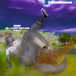 anthro big_butt bodily_fluids breasts butt clothed clothing dark_anus feces female footwear leaning legs_in_air pooping pooping_on_floor raised_clothing shoes showing_chest socks solo sweat sweatdrop sweaty_butt alexaalisonuwuz(artist) epic_games fortnite wolfie_(fortnite) canid canine canis mammal wolf 1:1 2025 hi_res