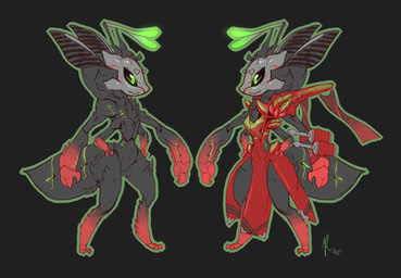 antennae_(anatomy) anthro bound female glowing glowing_eyes nude solo submissive submissive_female pixel-butts arthropod hybrid insect lepidopteran moth absurd_res hi_res