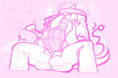 blush bottomwear clothing cord_tail duo electronics exclamation_point for_a_head hands_behind_back head_back heart_symbol male necktie pants plug pulling_wires screen screen_face size_difference solo spread_legs spreading suit_jacket television wire wire_play werewulven deltarune undertale_(series) tenna_(deltarune) humanoid object_head screen_head soul_(undertale) tv_head monochrome pink_and_white