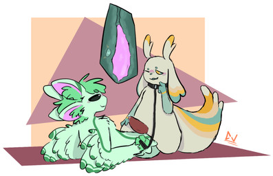 4_ears anthro bodily_fluids collar duo feathers genital_fluids genitals green_body internal looking_at_another looking_pleasured lying male male/male multi_ear on_back on_top penetration penile penile_penetration penis precum prostate_stimulation smug_face winged_arms wings coppermonoxide rain_world videocult flaffle_(waffleflaffle) waffle_(twowhales) avali slugcat
