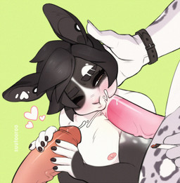 anthro black_body black_fur black_hair blush bodily_fluids brown_eyes cigarette clock cum cum_in_mouth cum_inside cumshot ear_piercing ejaculation erection faceless_character faceless_male fellatio femboy fur gauged_ear genital_fluids genitals glans grey_body grey_fur group hair half-closed_eyes handjob heart_(marking) heart_symbol humanoid_genitalia humanoid_penis male markings narrowed_eyes nipples nude oral orgasm penile penis piercing pink_glans pink_penis predator/prey scar sex simple_background size_difference solo_focus two-handed_handjob vein veiny_penis watch white_body white_fur suutooroo matt_donovan domestic_rabbit dutch_rabbit felid lagomorph leopard leporid mammal oryctolagus pantherine rabbit snow_leopard