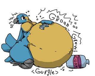 anthro beak belly belly_inflation beverage_bottle big_belly bottle breasts burping coke_and_mentos container featureless_breasts female groan huge_belly huge_hips huge_thighs hyper hyper_belly hyper_inflation inflation kneeling motion_lines multicolored_body overweight overweight_anthro overweight_female rumbling_stomach simple_background soda_bottle solo tail thick_thighs wide_hips 6saw789 avian bird parrot 2024 aliasing digital_drawing_(artwork) digital_media_(artwork) shaded