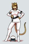 anthro armor belt breasts eyebrows eyelashes female fur hair headgear helmet holster looking_at_viewer science_fiction solo tan_body tan_fur whiskers mykegreywolf buck_rogers felid feline felis mammal sand_cat 2023 2:3 absurd_res hi_res