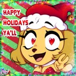 anthro breasts chibi clothed clothing female front_view fully_clothed grin happy holidays smile solo text xpuppykittyzx christmas death_note misa_amane 1:1 english_text hi_res