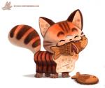 ambiguous_gender bread eyes_closed fangs feral food simple_background solo taiyaki teeth text white_background piper_thibodeau domestic_cat felid feline felis fish food_creature mammal marine digital_media_(artwork) digital_painting_(artwork) url