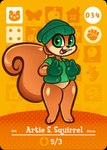 amiibo_card anthro arturfox card clothing gloves green_eyes handwear hat headgear headwear hi_res jacket male mammal orange_body rodent sciurid shirt solo tail topwear tree_squirrel