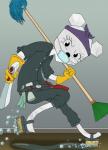 anthro brush bubble cleaning_tool clothing female gloves handwear janitor mop paper puddle simple_background solo spray_bottle tool_belt white_body white_skin work_gloves vinoda cartoon_network the_amazing_world_of_gumball teri_(tawog) mammal mouse murid murine rodent absurd_res hi_res