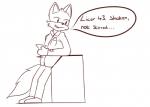 clothed clothing male solo secretkitsune 007 james_bond canid canine canis mammal wolf 2015 monochrome