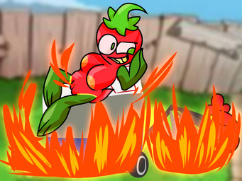 burning_clothes destruction female fire genitals leaf leaf_arms leaf_legs plant posed public public_nudity red_body small_tail solo stem_on_head tail teeth vehicle vehicle_destruction vulva yellow_teeth camerathey electronic_arts plants_vs._zombies popcap_games zomboni elemental_creature flora_fauna jalapeno_(pvz) 4:3