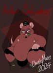 anthro beard belly big_belly brown_body bulge clothing facial_hair male money moobs mustache navel nipples overweight overweight_male simple_background solo underwear chonkymouse mammal murid murine rat rodent 2024 hi_res