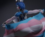 anthro big_breasts blue_body blue_hair blush blush_stickers breasts crossgender female flag flag_(object) hair holding_flag holding_object huge_breasts lgbt_pride lips machine mtf_crossgender pink_lips pride_color_flag pride_colors solo transgender_pride_colors white_body sunr4y five_nights_at_freddy's five_nights_at_freddy's_2 scottgames toy_bonnie_(fnaf) animatronic lagomorph leporid mammal rabbit robot 2023 3d_(artwork) digital_media_(artwork) hi_res trans_(lore) trans_woman_(lore)