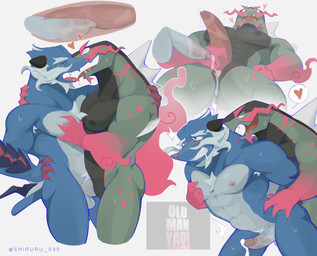 anal anal_penetration animal_genitalia anthro anthrofied barazoku bodily_fluids chest_tuft cum cum_in_slit cum_inside cum_while_penetrated duo elderly_male embracing_during_sex facial_hair genital_fluids genital_slit genitals heart_symbol humanoid_genitalia humanoid_penis kissing_while_penetrated kissing_while_penetrating looking_pleasured male male/male male_penetrated male_penetrating male_penetrating_male open_mouth penetration penile penile_penetration penis penis_in_ass sex slit_penetration slit_play tuft vein veiny_penis versatile shiruru nintendo pokemon basculegion generation_8_pokemon hisuian_form hisuian_samurott pokemon_(species) regional_form_(pokemon) 2025 colored hi_res signature