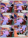 barber_chair female horn machine_bondage solo text lev0on friendship_is_magic hasbro my_little_pony mythology rarity_(mlp) twilight_sparkle_(mlp) equid equine horse mammal mythological_creature mythological_equine pony unicorn absurd_res english_text hi_res