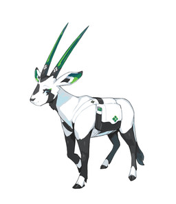 backpack black_eyes female feral fur green_horn hooves horn light_smile looking_at_viewer snout solo standing tapering_snout white_body white_fur tyson_tan spirit_animals_in_disguise libbie_the_spirit_oryx libbie_the_spirit_oryx_(animal_form) antelope arabian_oryx bovid grazing_antelope mammal oryx absurd_res digital_media_(artwork) hi_res krita_(artwork) signature