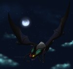 ambiguous_gender black_body cloud feral flying glowing glowing_eyes membrane_(anatomy) membranous_wings moon night solo star wings sapphiresenthiss nintendo pokemon generation_6_pokemon noivern pokemon_(species) hi_res