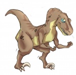 2007 ambiguous_gender biceps dinosaur dromaeosaurid feral kuma muscular muscular_ambiguous muscular_feral pubic_boot reptile scalie sharp_teeth simple_background solo tail teeth theropod velociraptor white_background