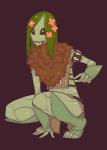 black_eyes female flower green_hair hair plant simple_background solo stirrup_(marking) transparent_background fetalstar starbound elemental_creature elemental_humanoid flora_fauna floran humanoid plant_humanoid 2_frame_animation alpha_channel animated