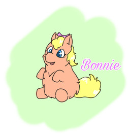 blonde_hair blue_eyes eyelashes featureless_feet featureless_hands feet female female_feral feral fur hair monotone_body monotone_fur open_mouth pink_bow pink_text simple_background sitting smile solo tail tan_body tan_fur text yellow_tail young young_female young_feral carpdime fluffy_pony bonnie_(carpdime) fluffy_pony_(species) mammal 2022 character_name digital_media_(artwork) english_text