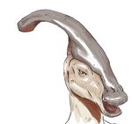 ambiguous_gender anthro brown_eyes glistening glistening_eyes narrowed_eyes open_mouth red_tongue simple_background solo tan_body three-quarter_view tongue unsigned white_background upai pangaea_(upai) dinosaur hadrosaurid ornithischian ornithopod parasaurolophus prehistoric_species reptile scalie headshot_portrait portrait