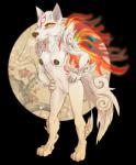 anthro anthrofied breasts female fire fur genitals markings nipples nude orange_eyes pussy simple_background smile solo standing white_body white_fur 1oi conditional_dnp capcom clover_studio okami_(capcom) amaterasu_(okami) canid canine canis deity mammal wolf 2019 absurd_res alpha_channel digital_media_(artwork) hi_res