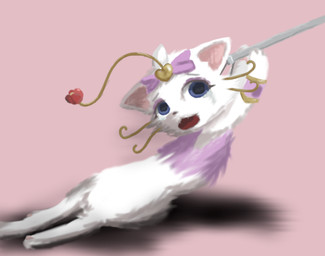 asphyxiation bodily_fluids crying female feral solo tears yuumisocute league_of_legends riot_games tencent heartseeker_yuumi yuumi_(lol) domestic_cat felid feline felis mammal