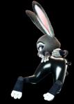 anthro bottomwear butt clothing female fur grey_body grey_fur holding_tail latex leather leather_bottomwear leather_clothing leather_pants pants purple_eyes solo tail hardynumb splatypi disney zootopia judy_hopps lagomorph leporid mammal rabbit 2016 3d_(artwork) absurd_res alpha_channel digital_media_(artwork) hi_res