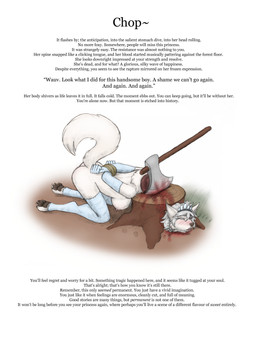 5_fingers acceptance anthro arms_tied_behind_back axe blood blush bodily_fluids bound breasts butt clothing corpse dead_eyes death death_stare decapitation execution female female_death fingers fluffy fluffy_tail gore hanging_breasts helpless legwear nipples pawpads princess royalty snuff solo stump tail text tongue tongue_out meowmere arctic_fox canid canine fox mammal true_fox absurd_res english_text hi_res