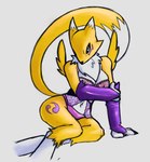 anthro clothing curvy_figure female lingerie solo voluptuous voluptuous_anthro voluptuous_female doodlehog bandai_namco digimon canid digimon_(species) mammal renamon absurd_res hi_res