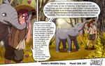2022 5_fingers affectionate african_elephant ambiguous_gender artca9 asking asking_self barefoot big_ears biped black_text black_tuft boots border bottomwear brown_boots brown_bottomwear brown_clothing brown_footwear brown_shorts child clenched_teeth clothed clothing colored comic day dialogue digital_drawing_(artwork) digital_media_(artwork) duo elephant elephantid ellipsis embrace english_text exclamation_point explanation eye_contact eyebrows feet female feral fingers floppy_ears footprint footwear forest front_view grass grey_body grey_clothing grey_shirt grey_skin grey_topwear hair half-closed_eyes happy hat headgear headwear heart_symbol hi_res human information linked_speech_bubble long_hair looking_at_another love mammal markings mouth_closed multiple_scenes narrowed_eyes nature nude number one_eye_closed outside packy_(artca9) pawprint pawprint_(marking) paws petting petting_head photo_background photography_(artwork) pink_body pink_skin plant proboscidean proboscis_(anatomy) purple_eyebrows purple_eyes purple_hair quadruped question question_mark questioning savanna shaded shirt shorts shrub side_view sky smile socks species_in_dialogue speech_bubble standing symbol tail tail_tuft talking_to_self tan_body tan_hat tan_headwear tan_skin teeth text thin_tail three-quarter_view topwear translucent_speech_bubble tree trunk_(anatomy) tuft violet_(artca9) watermark white_border white_clothing white_footwear white_socks white_text wide_eyed yellow_eyes yes-no_question young young_ambiguous young_feral