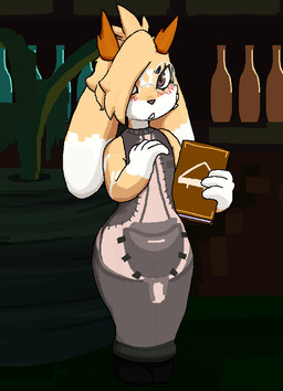 2_horns 4_fingers anthro big_ears biped black_clothing black_footwear blush blush_lines book bottle brown_clothing brown_eyes brown_nose clothed clothed_anthro clothed_male clothing container countershade_face countershading detailed_background eyewear facial_markings femboy fingers floppy_ears footwear forehead_markings fur glasses glistening glistening_eyes gloves_(marking) hair hair_over_eye head_horn head_markings holding_book holding_object horn long_ears looking_at_viewer lop_ears male male_anthro markings orange_horn plant plant_pot potted_plant short_snout slim slim_anthro slim_male solo standing stitch_(sewing) tan_body tan_fur wearing_glasses white_body white_countershading wide_hipped_anthro wide_hipped_male commonbleat atlyss fan_character poon_(atlyss) 2024 aliasing binary_drawing digital_drawing_(artwork) digital_media_(artwork) english_description full-length_portrait portrait