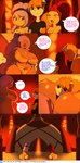 anthro arm_grab big_breasts breasts butt comic conker conker's_bad_fur_day dialogue english_text female group hi_res human kneeling larger_female lava male male/female mammal rareware rodent sciurid size_difference smaller_female smaller_male text tree_squirrel uga_buga ugas url zaviel
